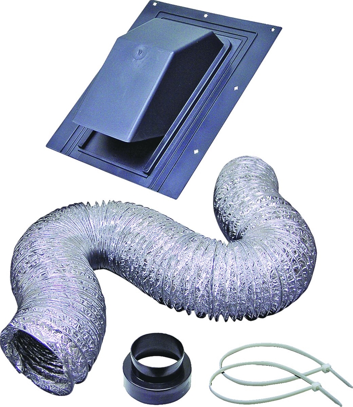 BROAN FLEX ROOF VENT KIT BLACK 636 CAP & 4 FLEX ALUMINUM DUCT"