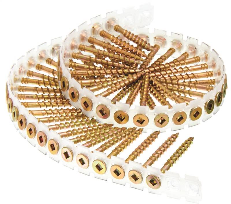 SENCO 8X2 YELLOW ZINC SQ SCREW WOOD 1000CT DURASPIN 08F200Y"