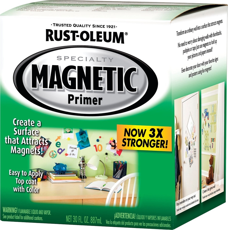 RUSTOLEUM MAGNETIC WALL PRIMER LIGHT GRAY  QT