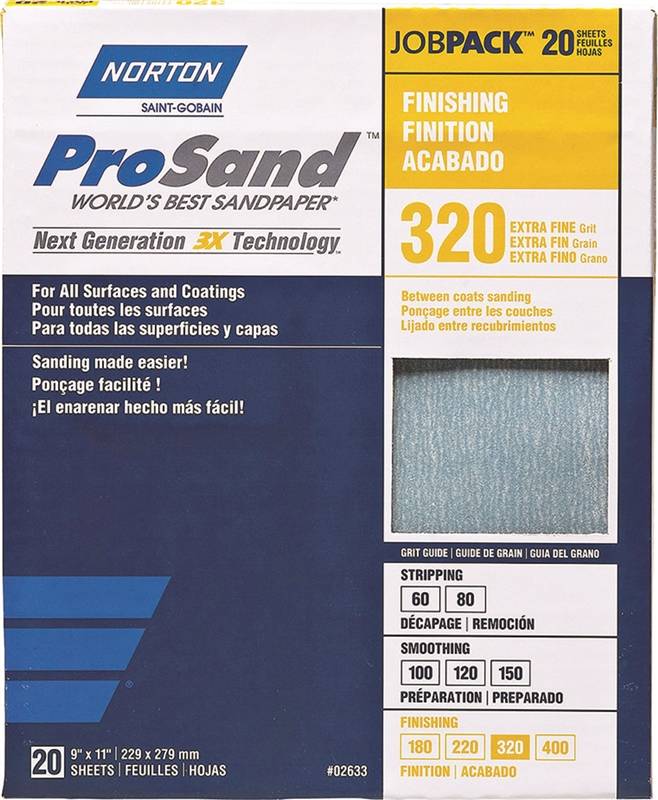 9X11 320G SAND PAPER 20/PK NORTON PROPACKS"