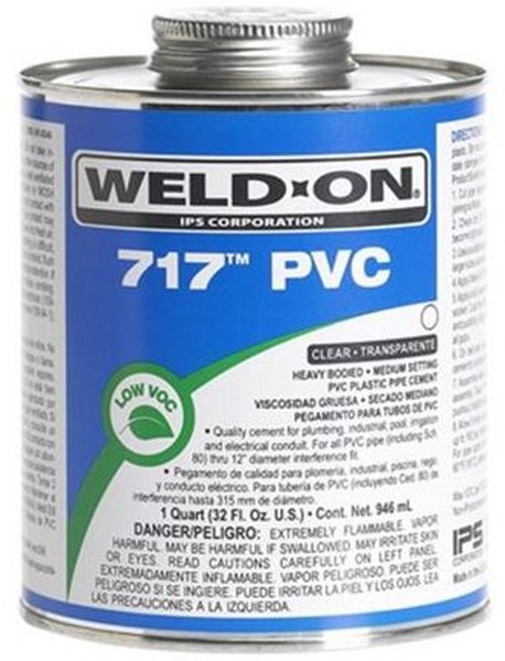 WELD ON 717 PVC ADH 16OZ CLEAR VERSATEX ADHESIVE SLOW CURE