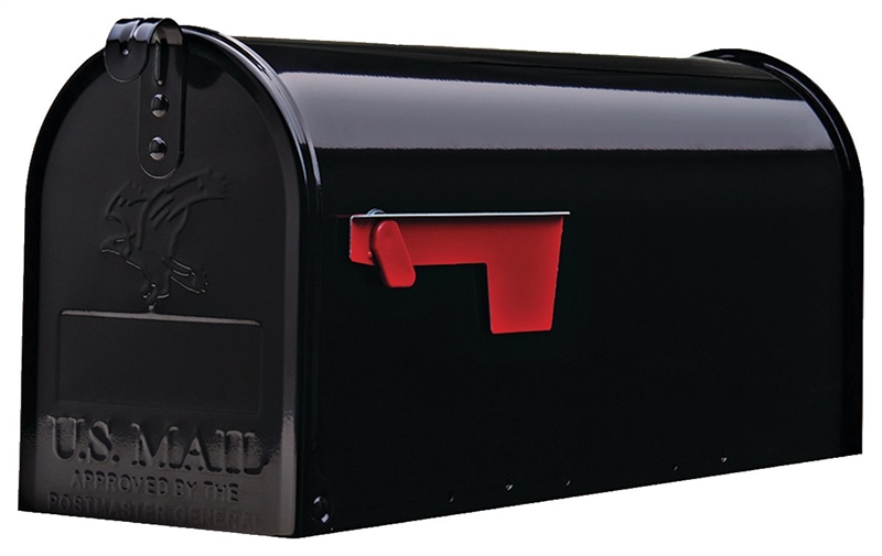 1-C STEEL RURAL MAILBOX-BLACK