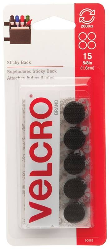 VELCRO 5/8 CIRCLES - BLACK "