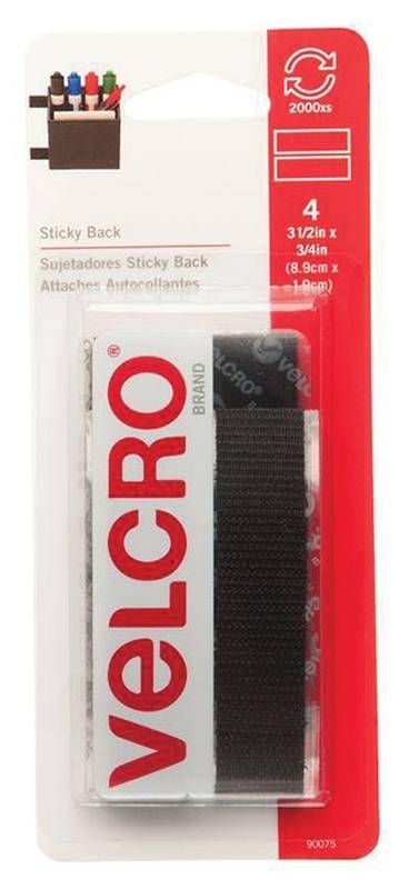 VELCRO 3/4X3-1/2 STRIPS- BLACK "
