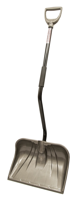 18-1/2 POLY SNOW SHOVEL W/ STL BACK SAVER"