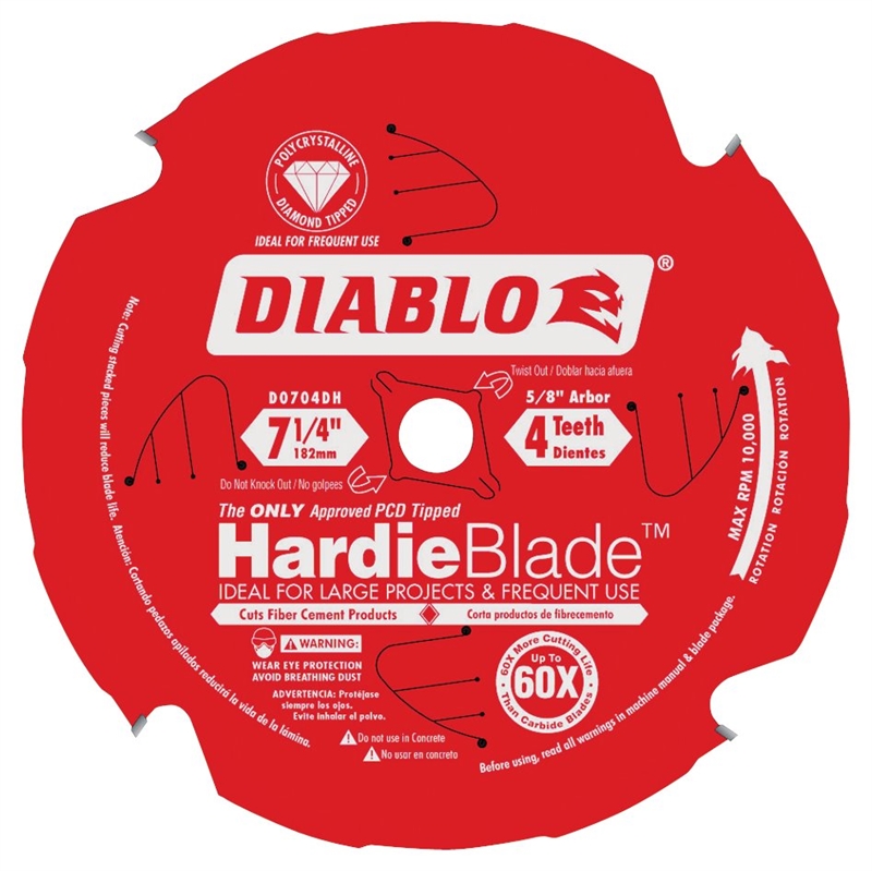 FIBER CEMENT HARDIE BLADE 7-1/4 5/8 PCD FREUD DIABLO 7-1/4",",",",EA"