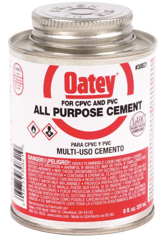 OATEY 30821 PVC CEMENT - 8OZ 882654