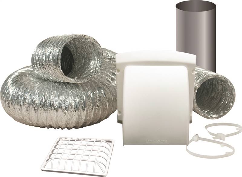 DUNDAS 4X8' FLEX DRYER VENT KIT MAXI FLOW WH TD48PMKZW"