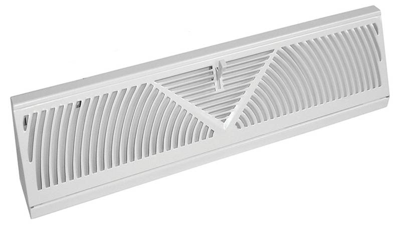 REGISTER BASEBOARD 18IN WHT