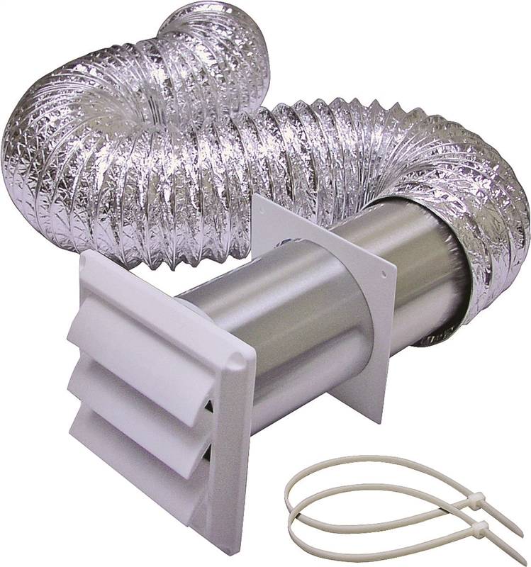 VENT KIT DRYER PLST 4INX7FT WH