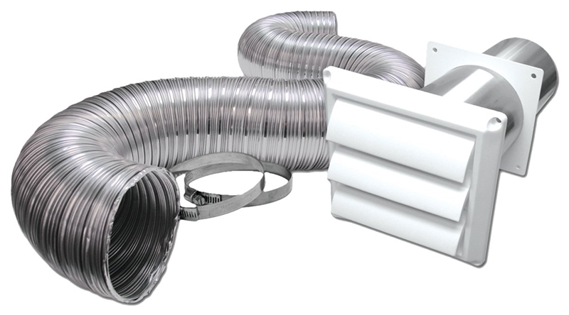 VENT KIT DRYER PLST 4INX8FT WH