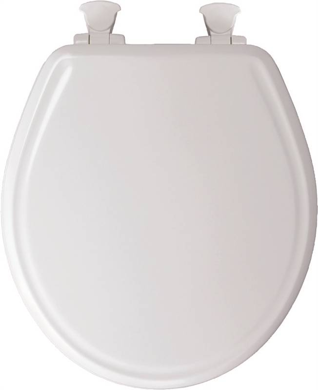 TOILET SEAT RND WOOD WHITE