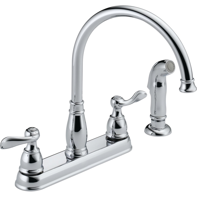 KITCHEN FAUCET 2-HNDL SPRAY CH