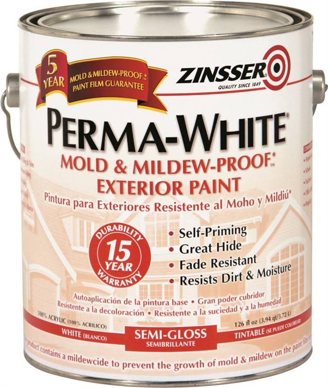 ZINS EXT PERMA WHT SEMI-GLOSS MILDEW PROOF HOUSE/TRIM PAINT