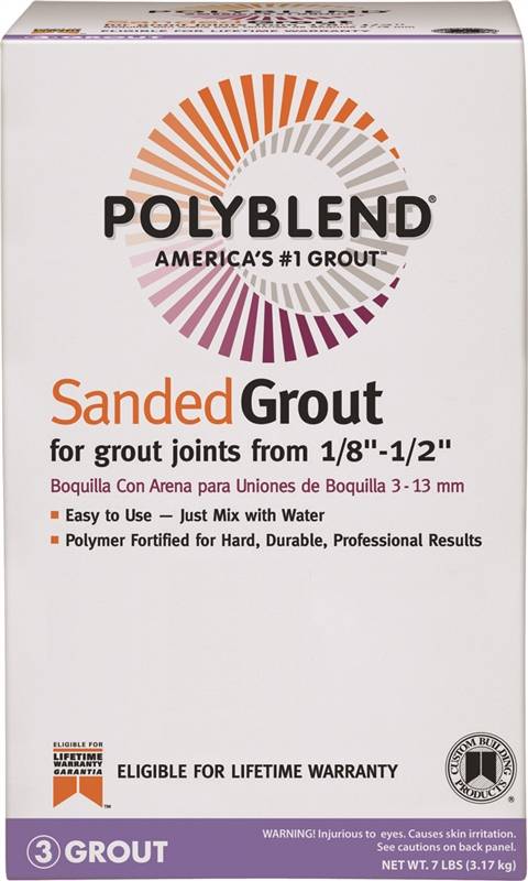 7LB POLYBLEND TILE GROUT GRAY SANDED