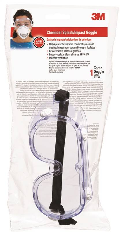 GOGGLE - IMPACT/CHEMICAL SPLASH CLEAR LENS