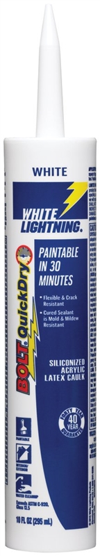 WHITE LIGHTNING SILI ACRY CAULK WHITE 10OZ