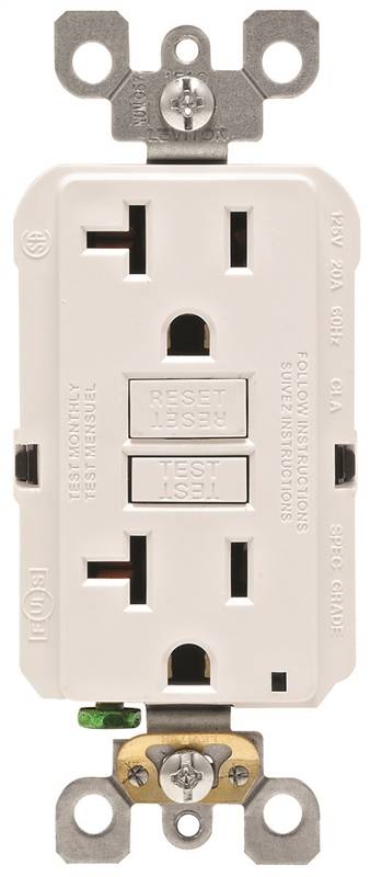 RCPT DPLX GFCI ST 20A/125V WH