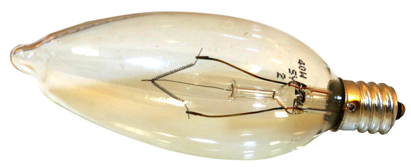 BULB CHNDLR 40W CLR SM BS 4/PK