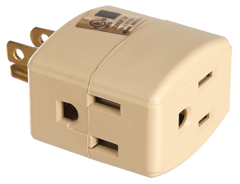 CUBE TAP 3-OUTLET 3WIRE IVORY
