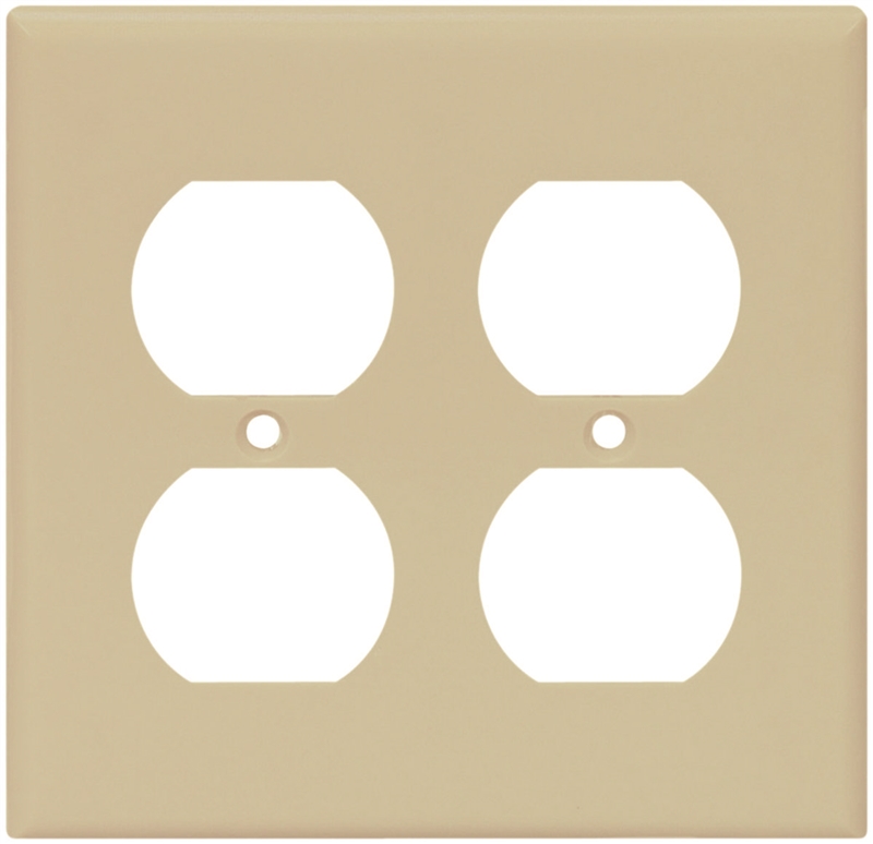 WALL PLATE 2GANG DPLX RECPT IV