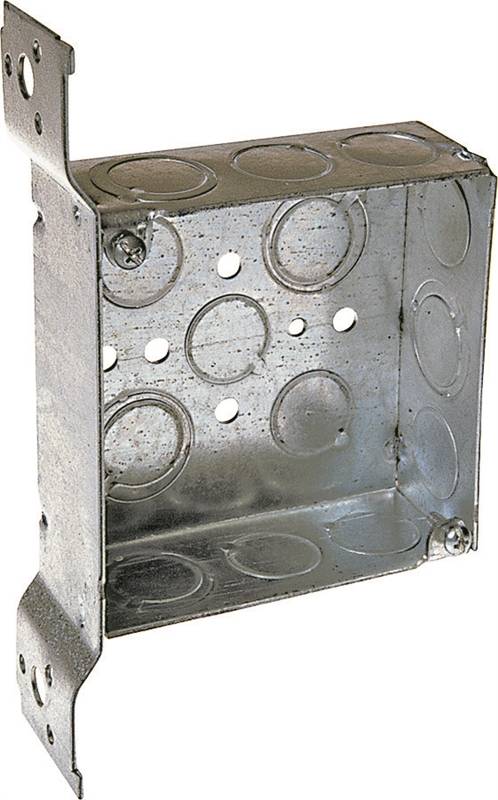 BOX OUTLET STL 4X1.5IN SQ BRKT