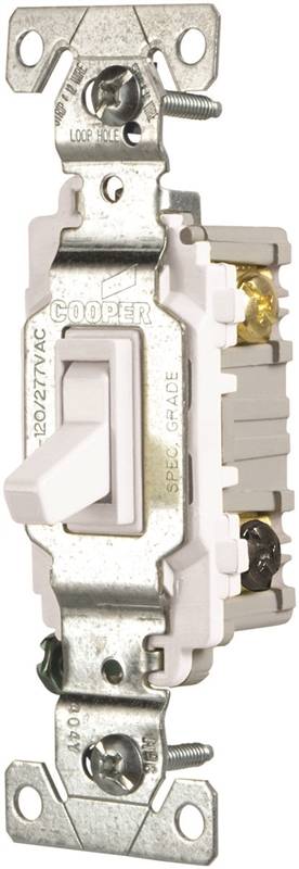SWITCH TOGGLE QUIET 1P 15A WHT