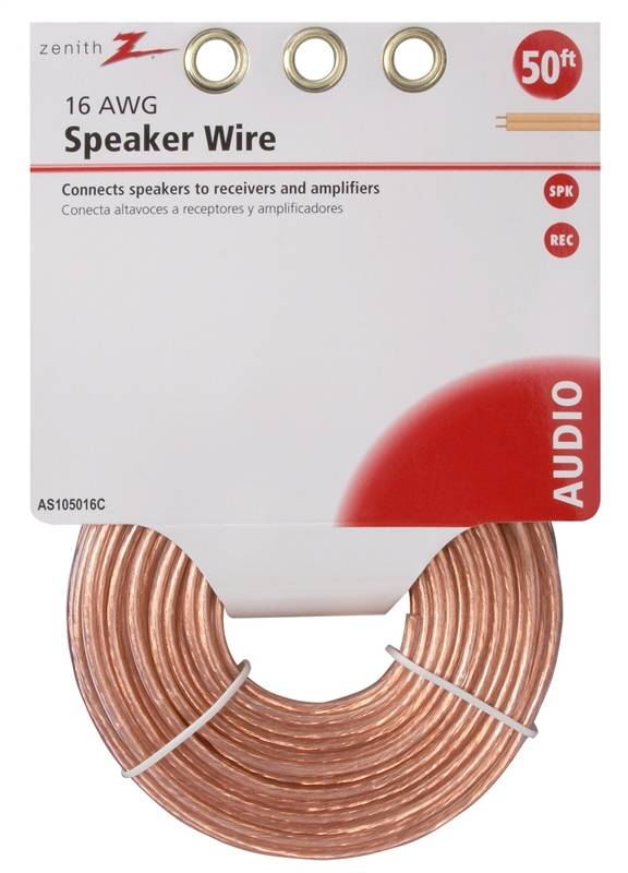 WIRE SPEAKER 16GAU 50FT CLEAR