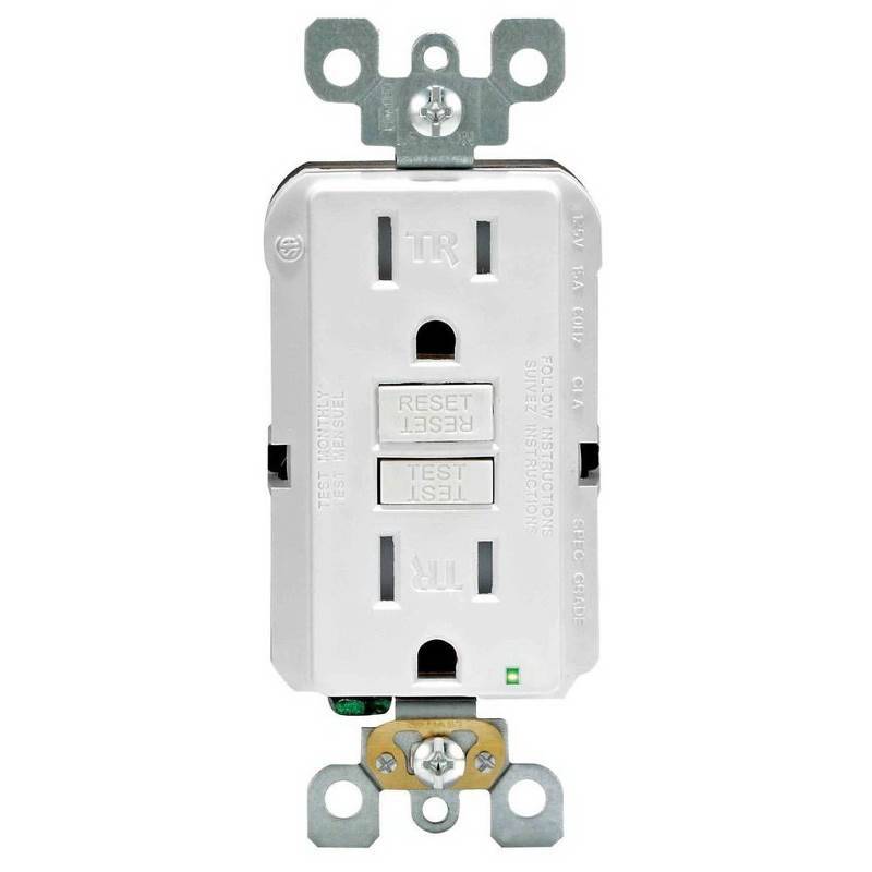 RCPT DPLX GFCI TR SLFTST15A WH