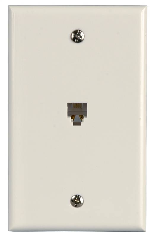 WALL JACK MODLR PHONE FLSH WHT