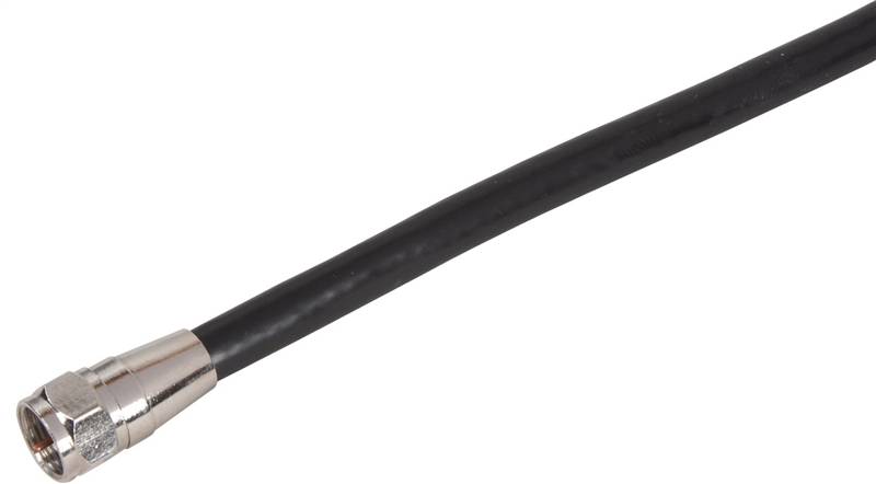CABLE COAX RG6/F CONN 12FT BLK