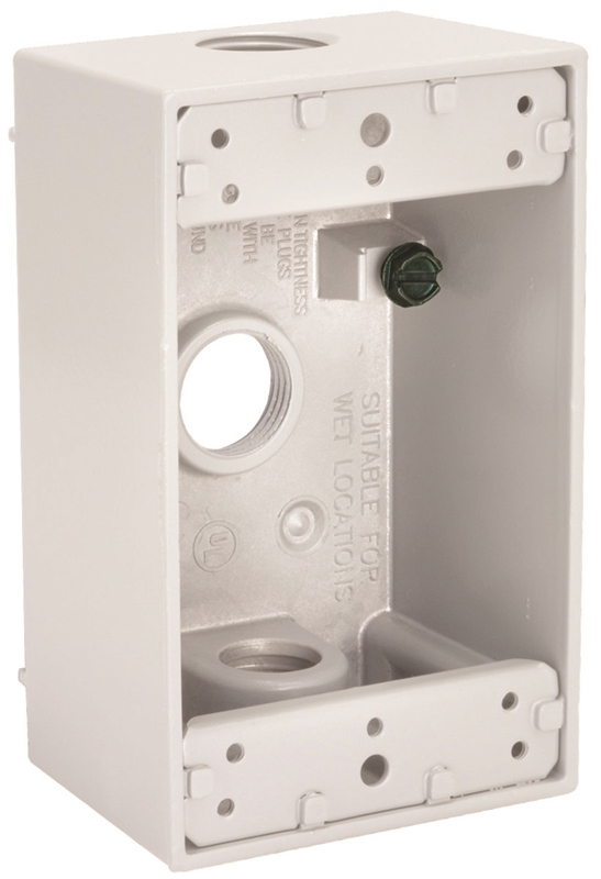 BOX OUTLET ALUM 1G 18.3 CU WHT