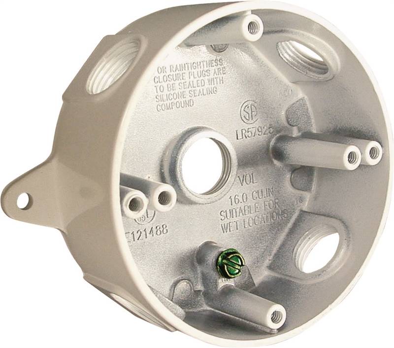 4 ROUND ALUM WHT SPLICE BOX "