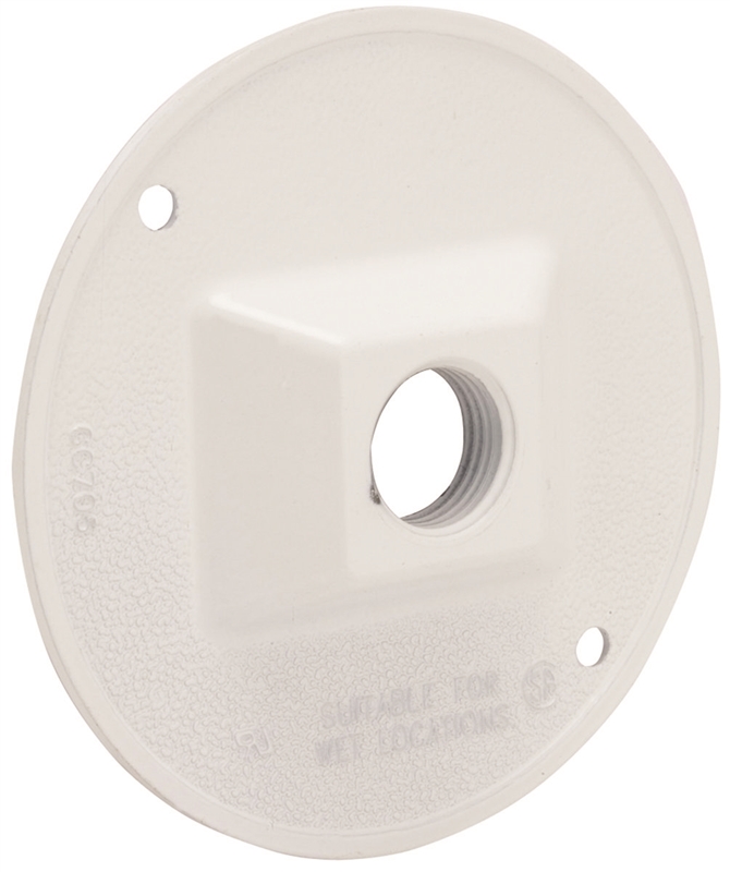 1/2 ROUND OUTLET COVER WHITE