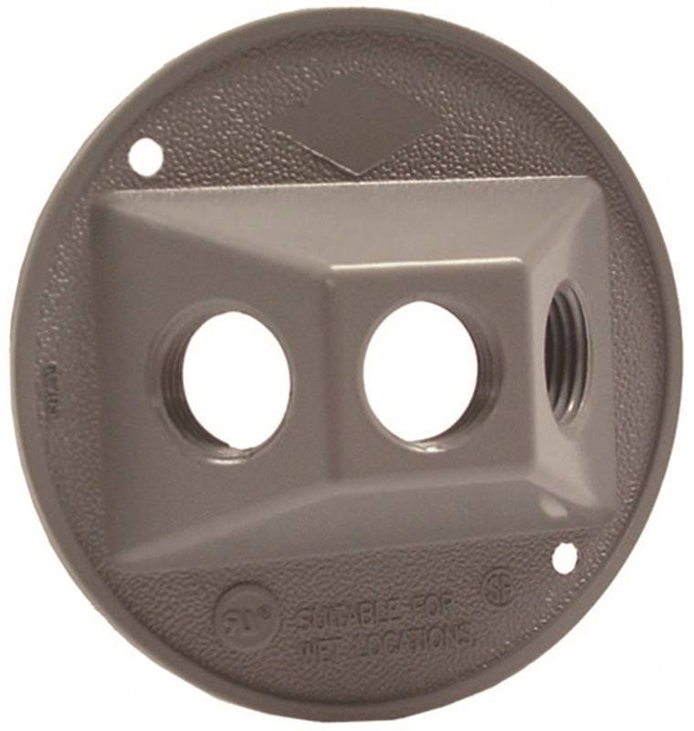 GRAY RND LAMPHOLDER CVR 3 HOLE