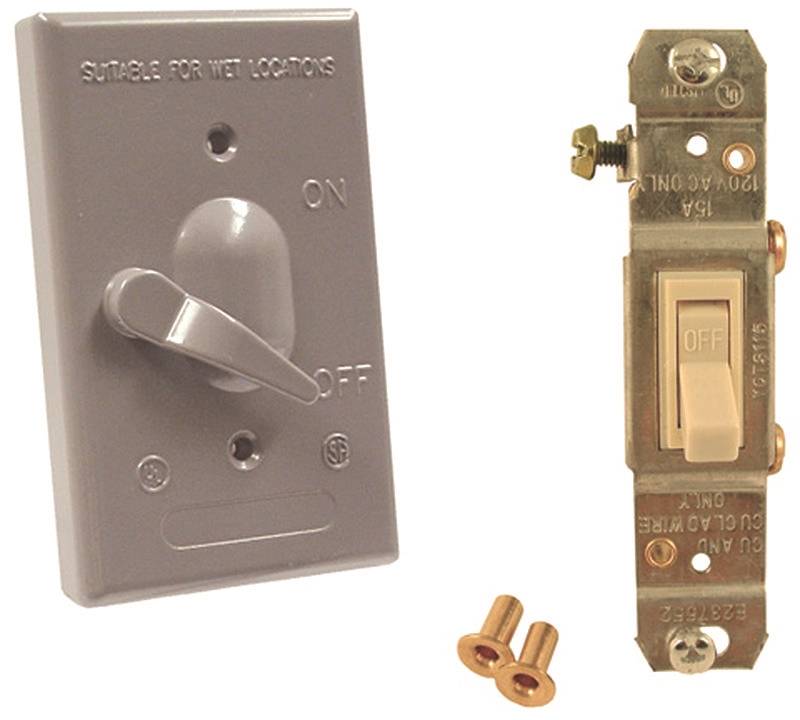 1G VERT SWITCH W/COVER