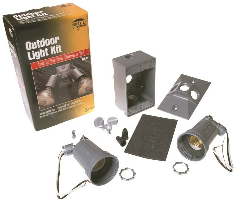 FLOODLIGHT KIT WTHRPRF 2LT GRY