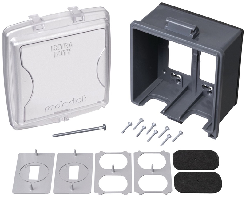 2GANG WEATHERPROOF DEVICE COVER EXTERIOR IN-USE COVER