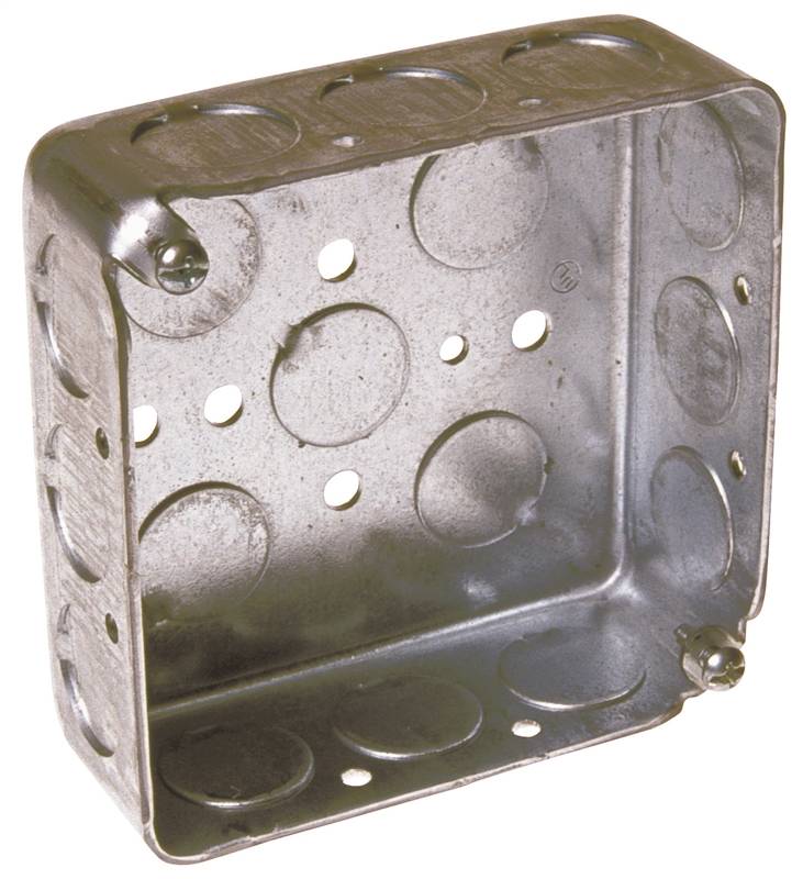 BOX OUTLET STL 4X1.5IN SQ1/2KO