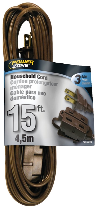 CORD EXT INDR 16/2SPTX15FT BRN
