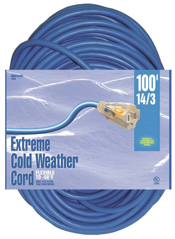 CORD EXT14/3X100FT BLU/ORG STP