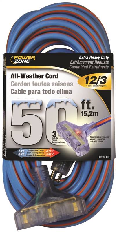 12/3X50' EXT CORD W/3 OUTLETS
