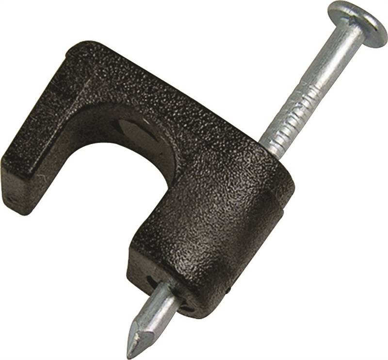 1/4 COAXIAL STAPLE BLACK 25/PKG"