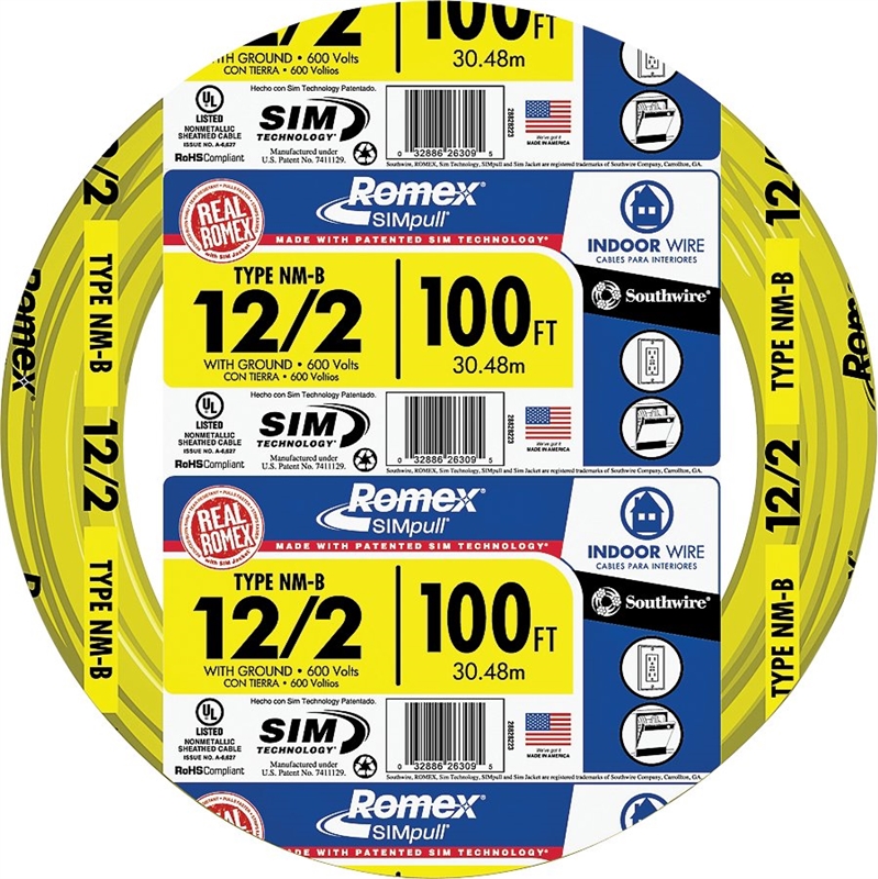 12/2 NMB SHEATHED CABLE - 100' 84201
