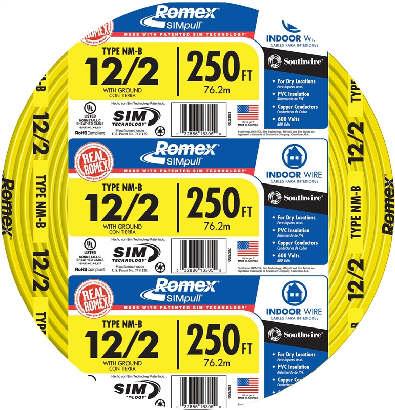 12/2 NMB SHEATHED CABLE - 250' 84250