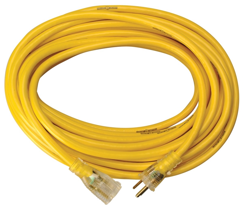 CORD EXT W/LT 12/3 X 100' YEL YELLOW