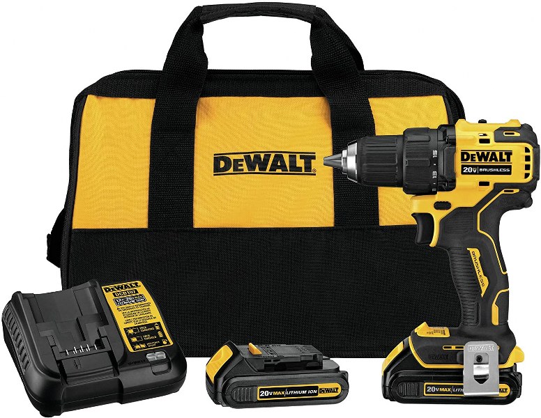 Dewalt 20v 1/2 Drill Driver Kit Atomic Compact W/ 2 Batts"