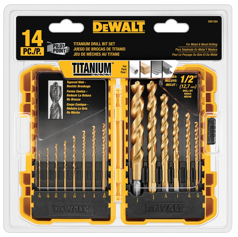 14 PC TITANIUM PP DRILL BIT SET DEWALT