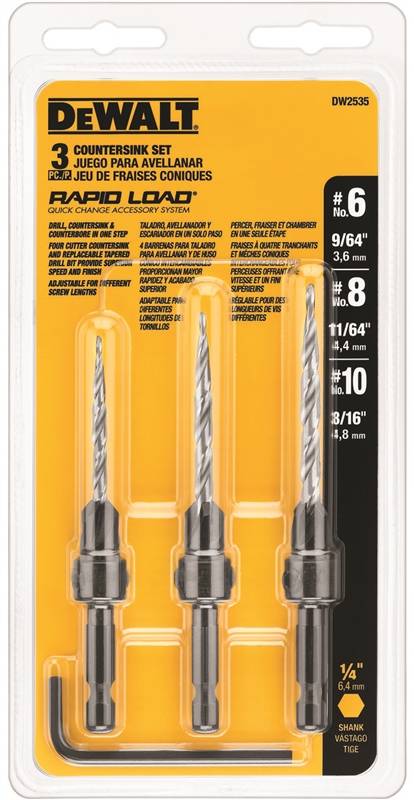 DEWALT 2535 3PC COUNTERSINK SET