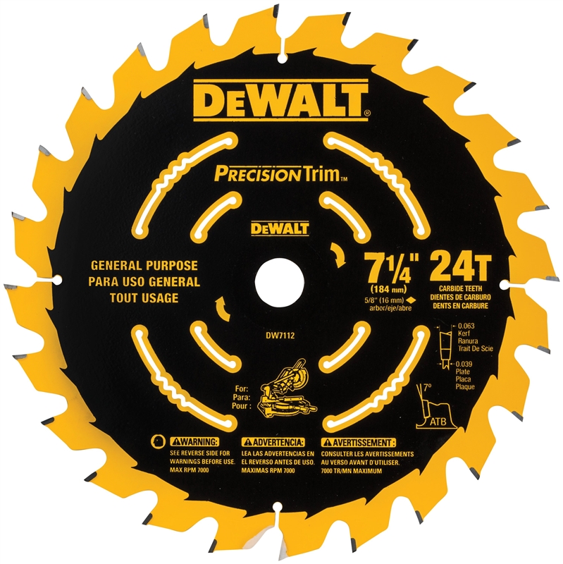 DEWALT MITER SAW BL 7-1/4 24T